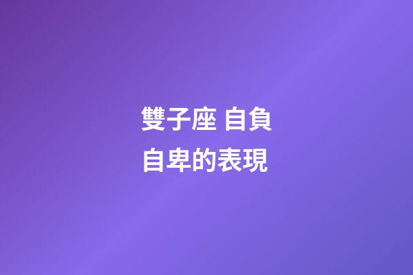 雙子座 自負自卑的表現-第1張-星座運勢-玄機派